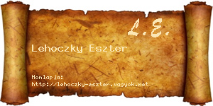 Lehoczky Eszter névjegykártya