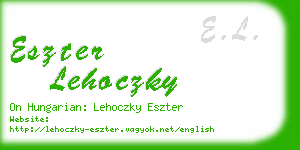 eszter lehoczky business card